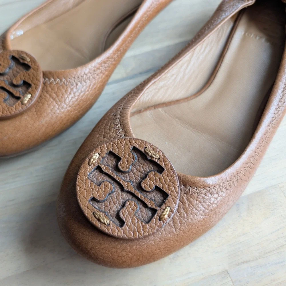 TORY BURCH Claire Leather Ballet‎ Flats Women's Size 7